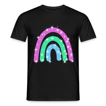 Polysexual Glitzer Regenbogen - Männer T-Shirt - Schwarz - Vorne - AI Model Male 178 light (178cm)