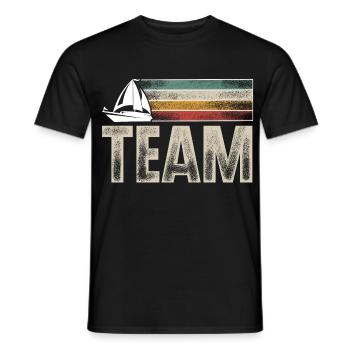 Voilier Voilier Voilier Équipage de l’équipe de voiliers - T-shirt homme - noir - Devant - AI Model Male 178 light (178cm)