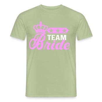Bachelorette Team Mariée Enterrement de vie de jeune fille mariage - T-shirt homme - vert sauge - Devant - AI Model Male 178 light (178cm)