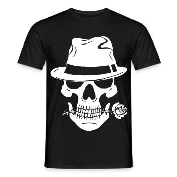 Crâne blanc de gangster - T-shirt homme - noir - Devant - AI Model Male 178 light (178cm)