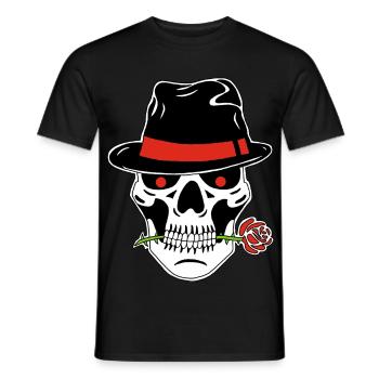 Gangsterschädel - Männer T-Shirt - Schwarz - Vorne - AI Model Male 178 light (178cm)