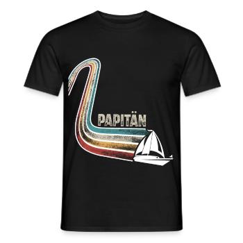 Papitän Vater Papa Segeln Segler Segelboot - Männer T-Shirt - Schwarz - Vorne - AI Model Male 178 light (178cm)