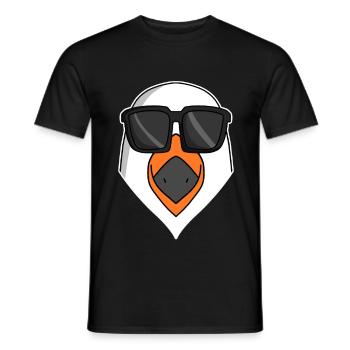 Mouette fraîche avec lunettes de soleil - T-shirt homme - noir - Devant - AI Model Male 178 light (178cm)