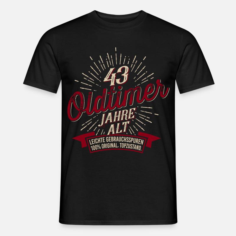 43. Geburtstag Oldtimer - Männer T-Shirt - Schwarz
