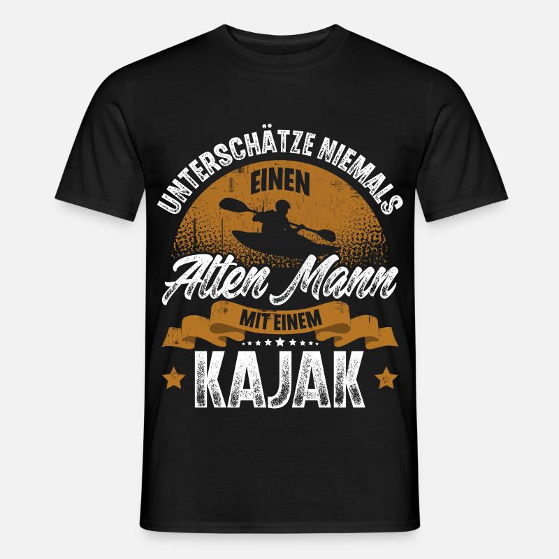 Kajak Kajakfahrer Kajaker - Männer T-Shirt - Schwarz