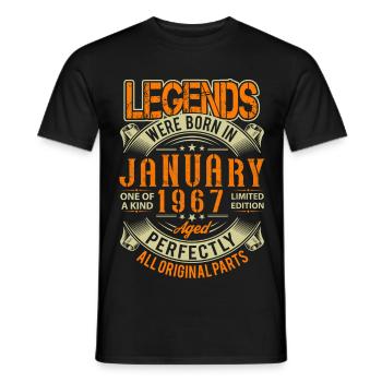1967 Januar Geburtstag Legende - Männer T-Shirt - Schwarz - Vorne - AI Model Male 178 light (178cm)