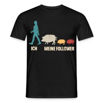 Schwein Landwirtin Ich Und Meine Follower - Männer T-Shirt - Schwarz - Vorne - AI Model Male 178 light (178cm)