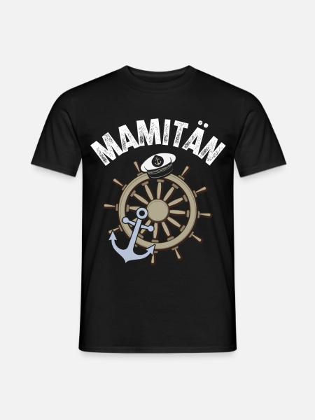 Mamitän Kapitän Segeln Motorboot Boot - Männer T-Shirt - Schwarz