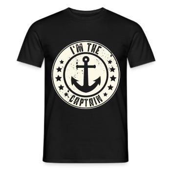 Capitaine Voilier Bateau à moteur Bateau Marin Ancre - T-shirt homme - noir - Devant - AI Model Male 178 light (178cm)