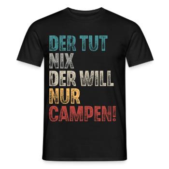 Campen Camping Retro Vintage - Männer T-Shirt - Schwarz - Vorne - AI Model Male 178 light (178cm)