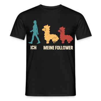 Ich Meine Follower Alpaka - Männer T-Shirt - Schwarz - Vorne - AI Model Male 178 light (178cm)