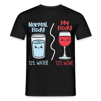 72 % Wine Body – Wine Lover Funny - Men's T-Shirt - black - Front - AI Model Male 178 light (178cm)