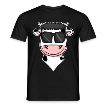 coole Kuh mit Sonnenbrille - Männer T-Shirt - Schwarz - Vorne - AI Model Male 178 light (178cm)