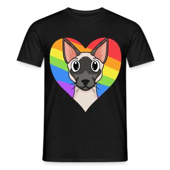 Siamese Cat Cat - Men's T-Shirt - black - Front - AI Model Male 178 light (178cm)