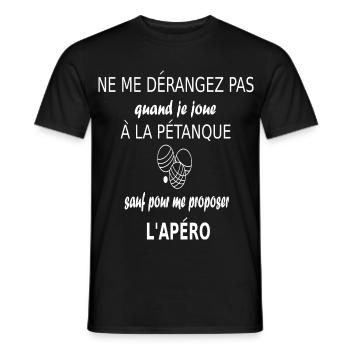 Pétanque, PETANQUE, pétanque boules, BOULES CADEAU - T-shirt homme - noir - Devant - AI Model Male 178 light (178cm)