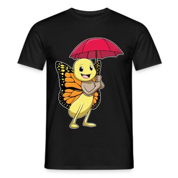 Parapluie papillon - T-shirt homme - noir - Devant - AI Model Male 178 light (178cm)