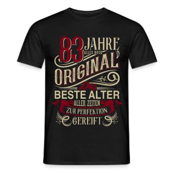 83. Geburtstag Vintage Retro - Männer T-Shirt - Schwarz - Vorne - AI Model Male 178 light (178cm)