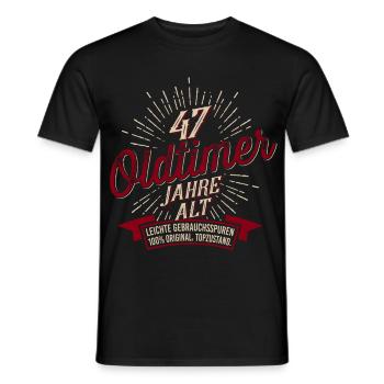 47. Geburtstag Oldtimer - Männer T-Shirt - Schwarz - Vorne - AI Model Male 178 light (178cm)