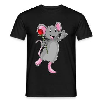 Ratte Rose  - Männer T-Shirt - Schwarz - Vorne - AI Model Male 178 light (178cm)