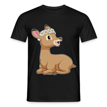 Reh Gänseblümchen  - Männer T-Shirt - Schwarz - Vorne - AI Model Male 178 light (178cm)