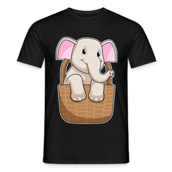 Elephant Basket - Men's T-Shirt - black - Front - AI Model Male 178 light (178cm)
