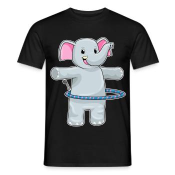 Elephant Fitness Hoop Workout Gymnastics - Men's T-Shirt - black - Front - AI Model Male 178 light (178cm)