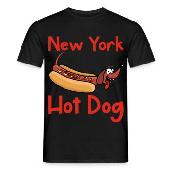 new york hot dog - Men's T-Shirt - black - Front - AI Model Male 178 light (178cm)