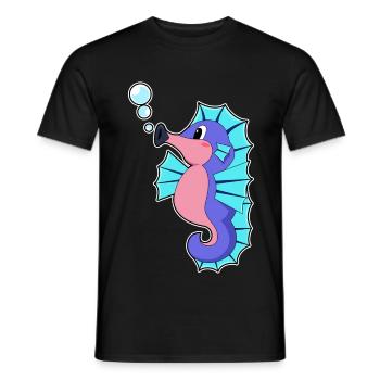 Hippocampe mignon - T-shirt homme - noir - Devant - AI Model Male 178 light (178cm)