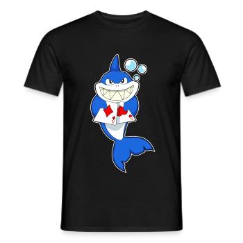 Cartes de poker Shark Poker - T-shirt homme - noir - Devant - AI Model Male 178 light (178cm)
