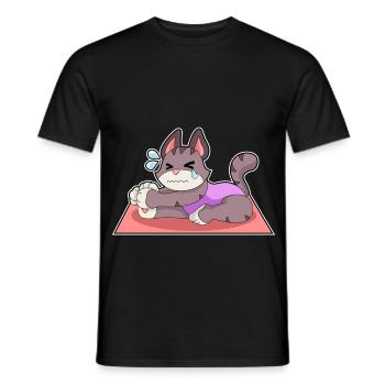 Katze Yoga Fitness Gymnastik - Männer T-Shirt - Schwarz - Vorne - AI Model Male 178 light (178cm)