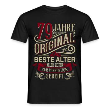 79. Geburtstag Vintage Retro - Männer T-Shirt - Schwarz - Vorne - AI Model Male 178 light (178cm)