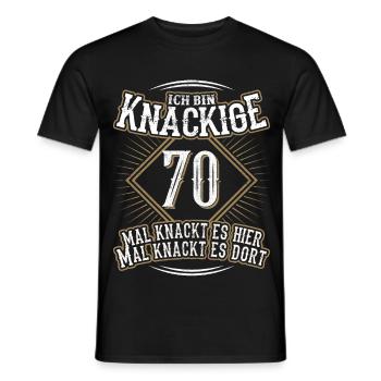 70. Geburtstag Lustig Geschenk - Männer T-Shirt - Schwarz - Vorne - AI Model Male 178 light (178cm)