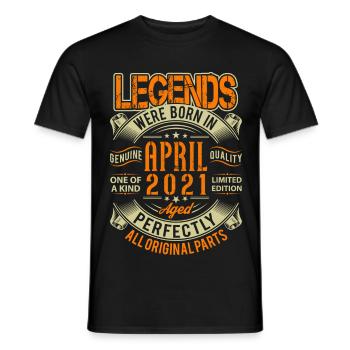 2021 April Geburtstag Legende - Männer T-Shirt - Schwarz - Vorne - AI Model Male 178 light (178cm)