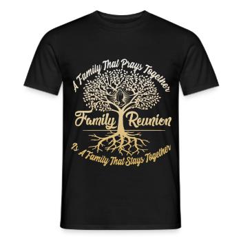 Family Reunion Eine Familie die miteinander betet - Männer T-Shirt - Schwarz - Vorne - AI Model Male 178 light (178cm)