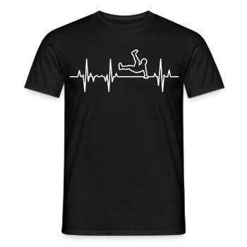 Breakdance heart line - Men's T-Shirt - black - Front - AI Model Male 178 light (178cm)