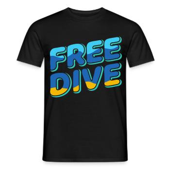 Freedive - One Breath Diving - Freediving World - Men's T-Shirt - black - Front - AI Model Male 178 light (178cm)