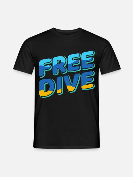 Freedive - One Breath Diving - Freediving World - Männer T-Shirt - Schwarz