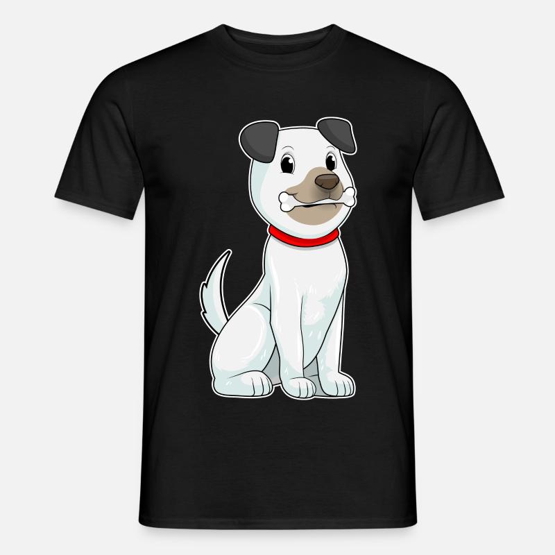 Hund mit Knochen - Männer T-Shirt - Schwarz
