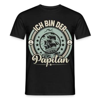 Papitän Vater Papa Segeln Segler Segelboot - Männer T-Shirt - Schwarz - Vorne - AI Model Male 178 light (178cm)