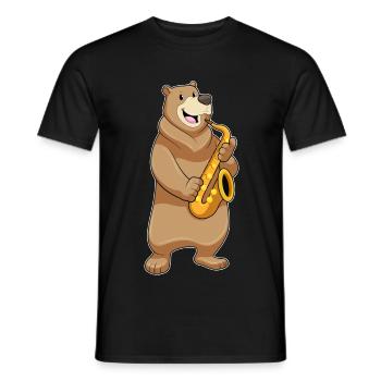 Musique de saxophone Bear Musician - T-shirt homme - noir - Devant - AI Model Male 178 light (178cm)