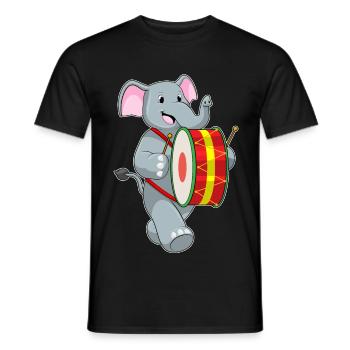 Musique de tambour pour musiciens d’éléphants - T-shirt homme - noir - Devant - AI Model Male 178 light (178cm)