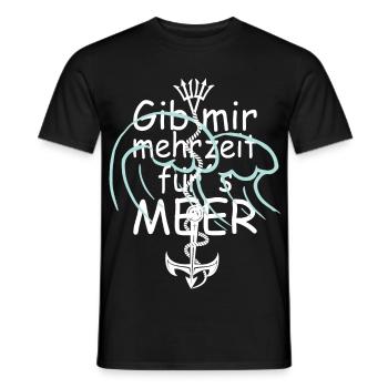 Gib mir mehr zeit am Meer - Männer T-Shirt - Schwarz - Vorne - AI Model Male 178 light (178cm)