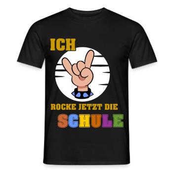 Ich rocke jetzt die Schule - Einschulung Schule - Männer T-Shirt - Schwarz - Vorne - AI Model Male 178 light (178cm)