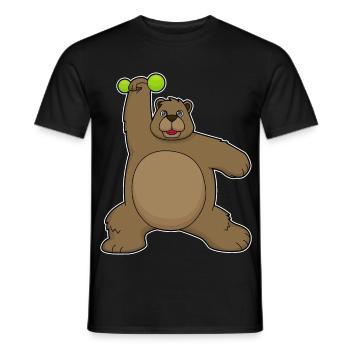 Bodybuilding Bear Bodybuilding avec haltères - T-shirt homme - noir - Devant - AI Model Male 178 light (178cm)
