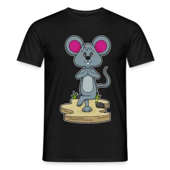 Mouse Yoga Fitness Gymnastics - Men's T-Shirt - black - Front - AI Model Male 178 light (178cm)
