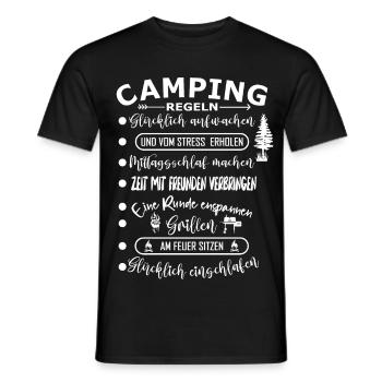 Campingregeln - Männer T-Shirt - Schwarz - Vorne - AI Model Male 178 light (178cm)