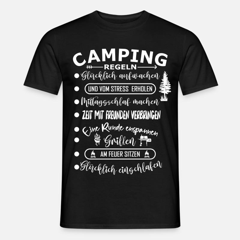 Campingregeln - Männer T-Shirt - Schwarz