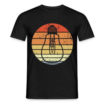 Vintage Light Bulb - Men's T-Shirt - black - Front - AI Model Male 178 light (178cm)