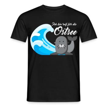 Ich bin reif für die Ostsee - Männer T-Shirt - Schwarz - Vorne - AI Model Male 178 light (178cm)