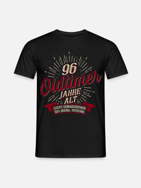96. Geburtstag Oldtimer - Männer T-Shirt - Schwarz